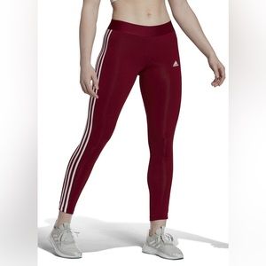adidas originals burgundy 3 stripe leggings